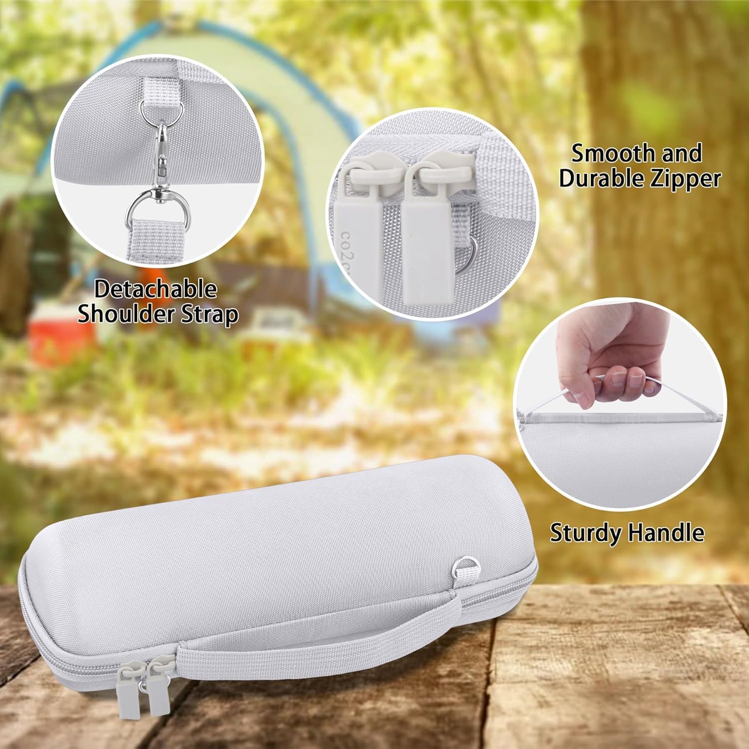 co2CREA Hard Travel Case Replacement for JBL Flip 7 Flip 6 FLIP 5 Waterproof Portable Bluetooth Speaker (White Case) - Image 5