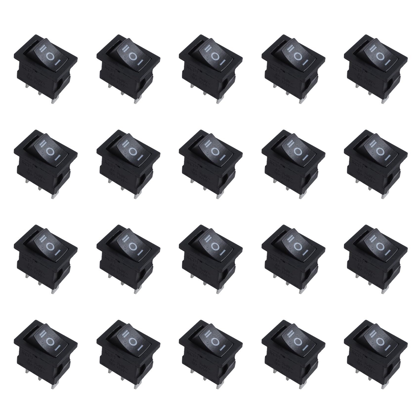 Jnchdghwa As Shown 20X Spdt -On 3 Position Snap In Boat Rocker Switch Ac 250V/6A 125V/10A