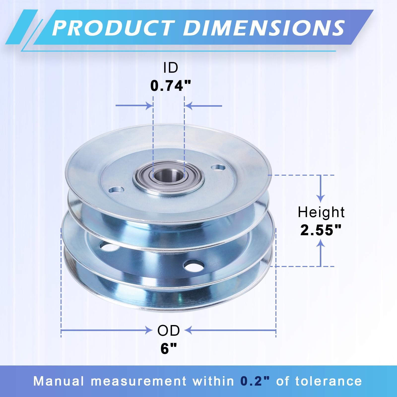 AM133924 - Polea tensora de correa de transmisión de doble cubierta sustituye a AM127594 AM125668 compatible con LT170 LX255 LX266 LX277 LX280 LX289 GX255 GX325 GX335 GX345 GX355, con 1211 .9