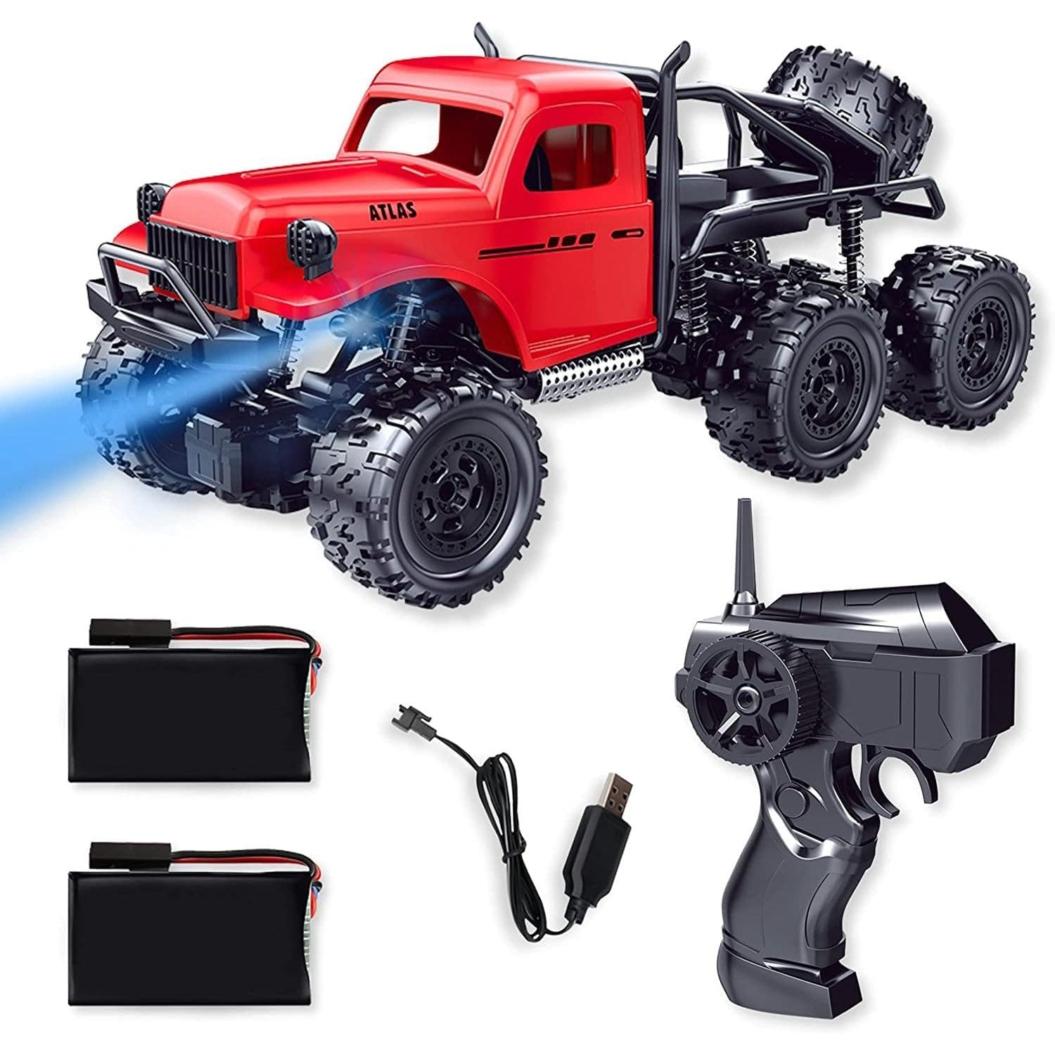 Fitto Remote Control Car Water and Land Driving Amphibious RC Car, Waterproof Stunt RC Car, Red