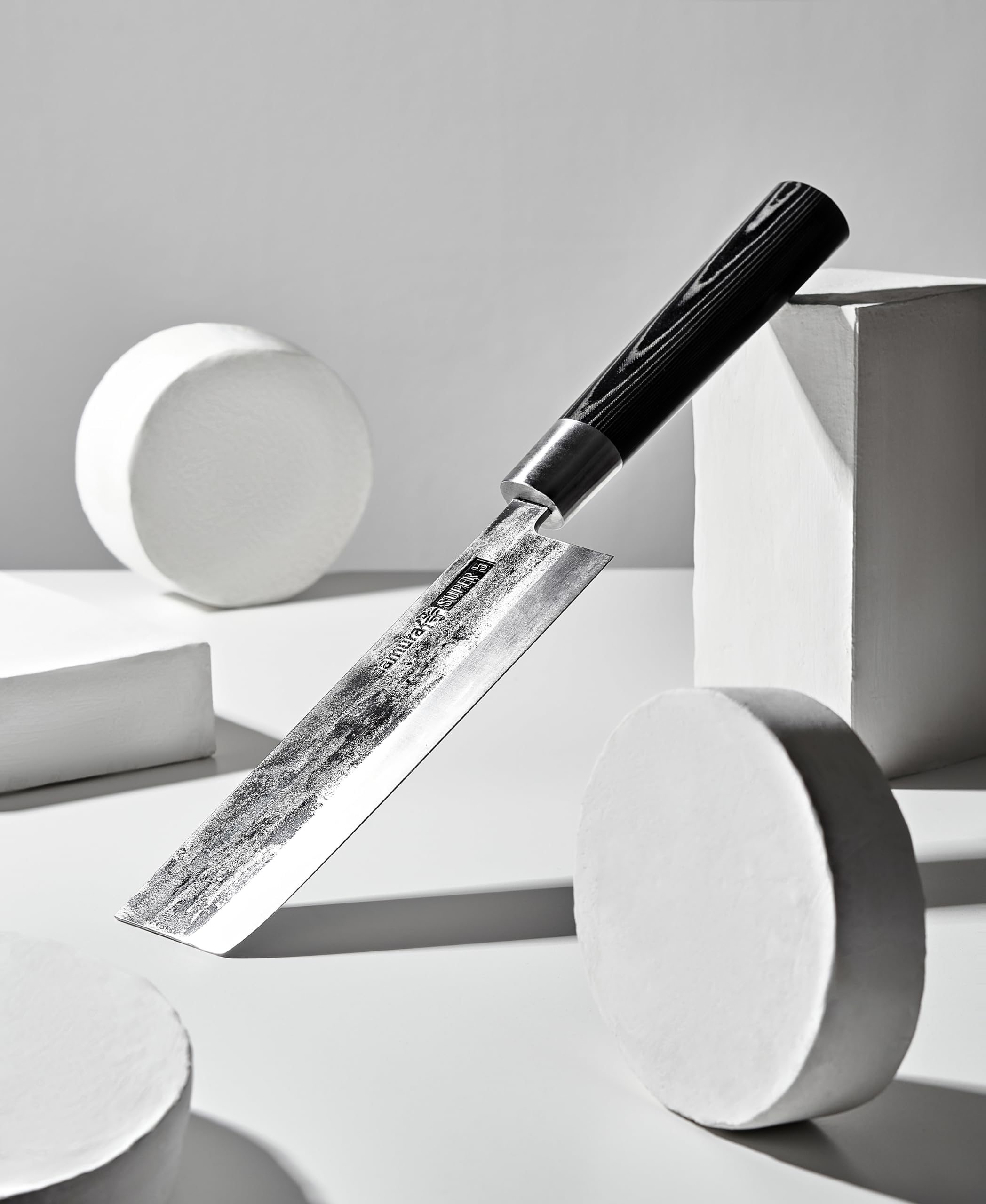 Samura Super 5 Set 3 Coltelli da Cucina Giapponesi Nakiri Santoku Filettare