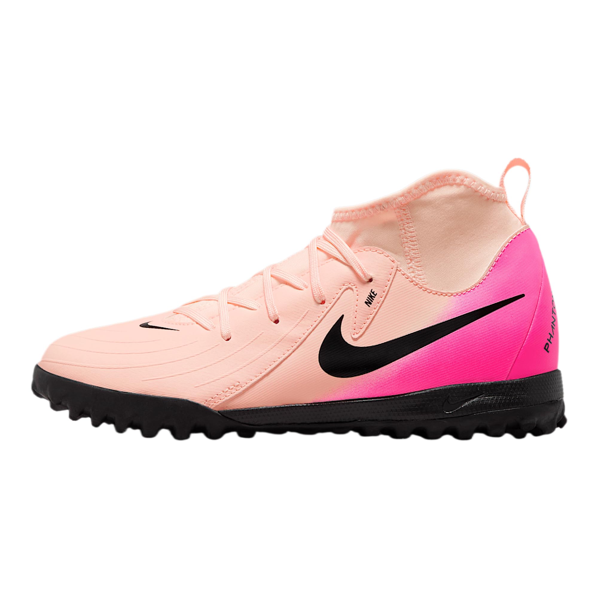 Nike Jr. Phantom Luna 2 Academy Little/Big Kids' TF Soccer Shoes (FJ2610-800, Crimson Tint/Pink Blast/Black) Size 5.5