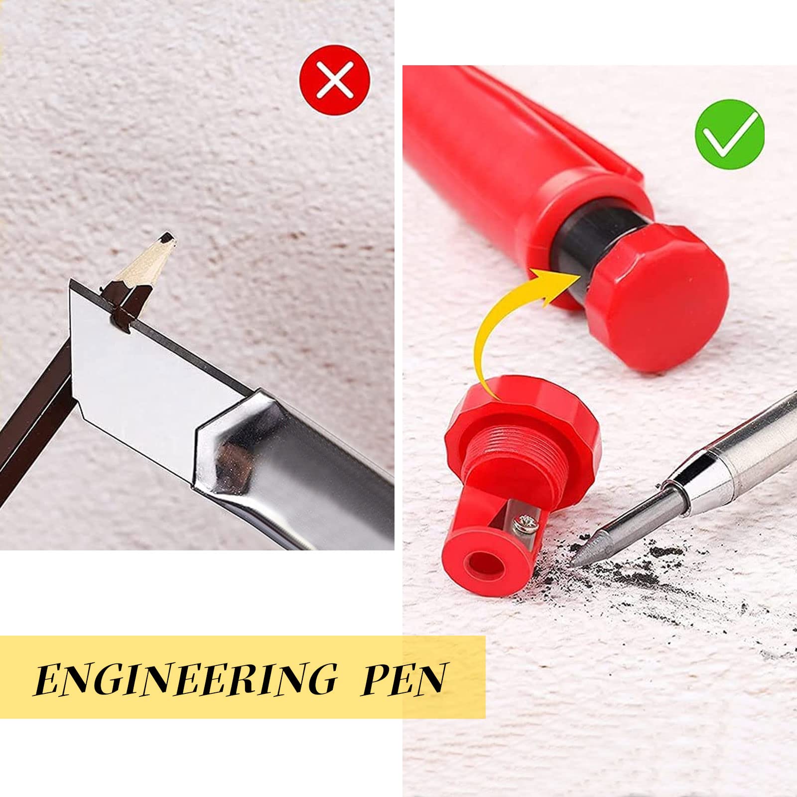 Matita Per Fori Profondi Con Temperamatite Incorporato - Per Falegnami E Lavorazione Del Legno