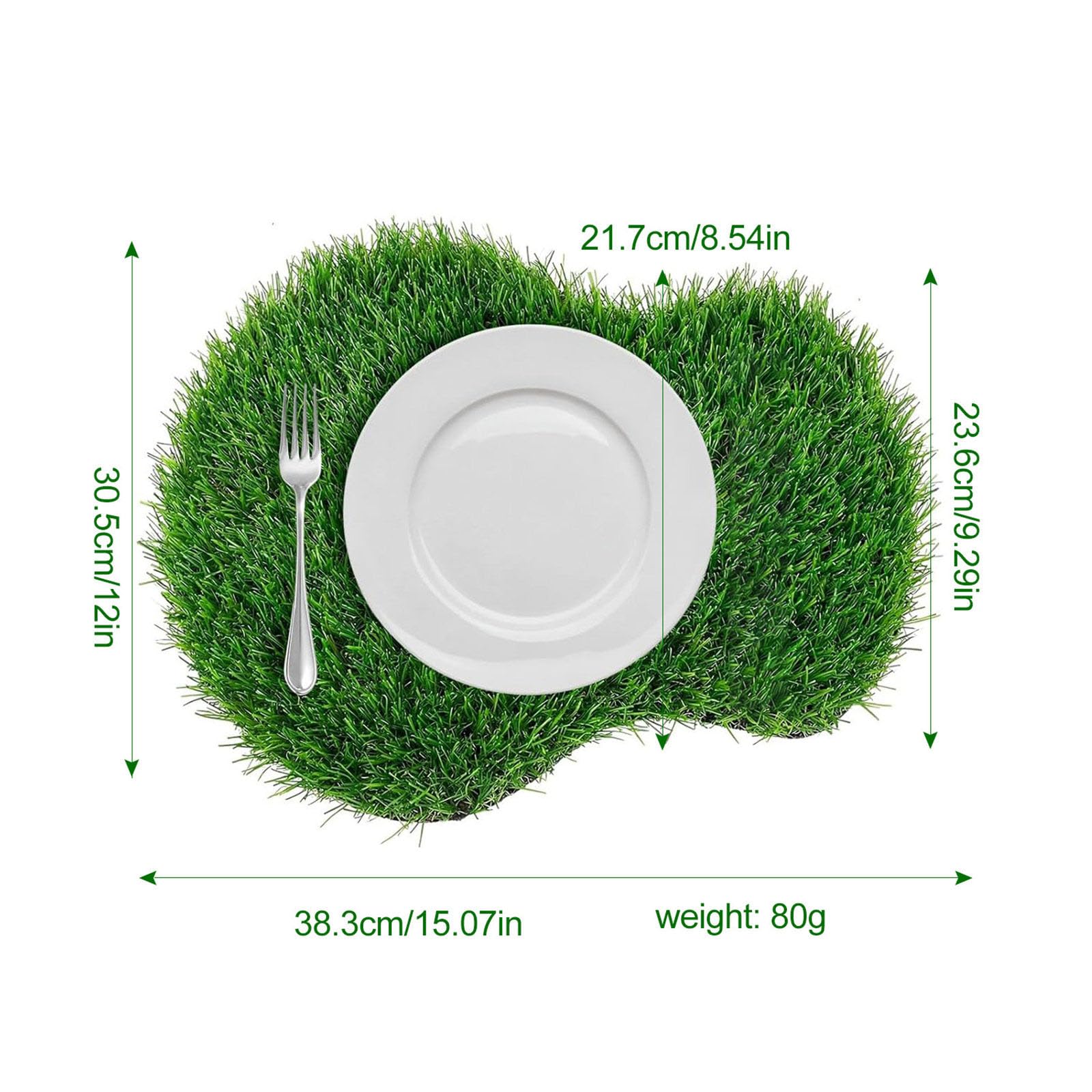 10 manteles Individuales de césped Artificial, Protectores de de Comedor fáciles de Usar, Antideslizantes, Accesorios de Comida para reuniones Familiares, Cubiertas de Multiusos