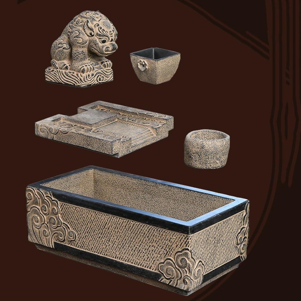 Fontanna wewnętrzna Lucky Beast Zen Flow Desktop Auto-Cycle Waterfall Fountain Feng Shui Decor do domu i biura