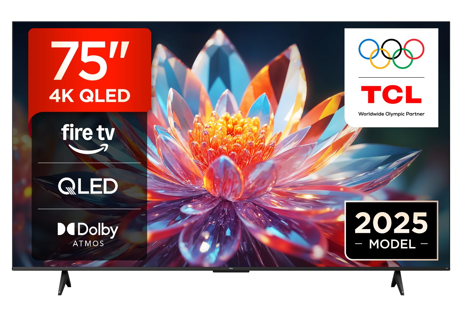 Tcl 75T6C 75" Qled 4K Hdr Fire Smart Tv With Freely - 75T6C-Uk