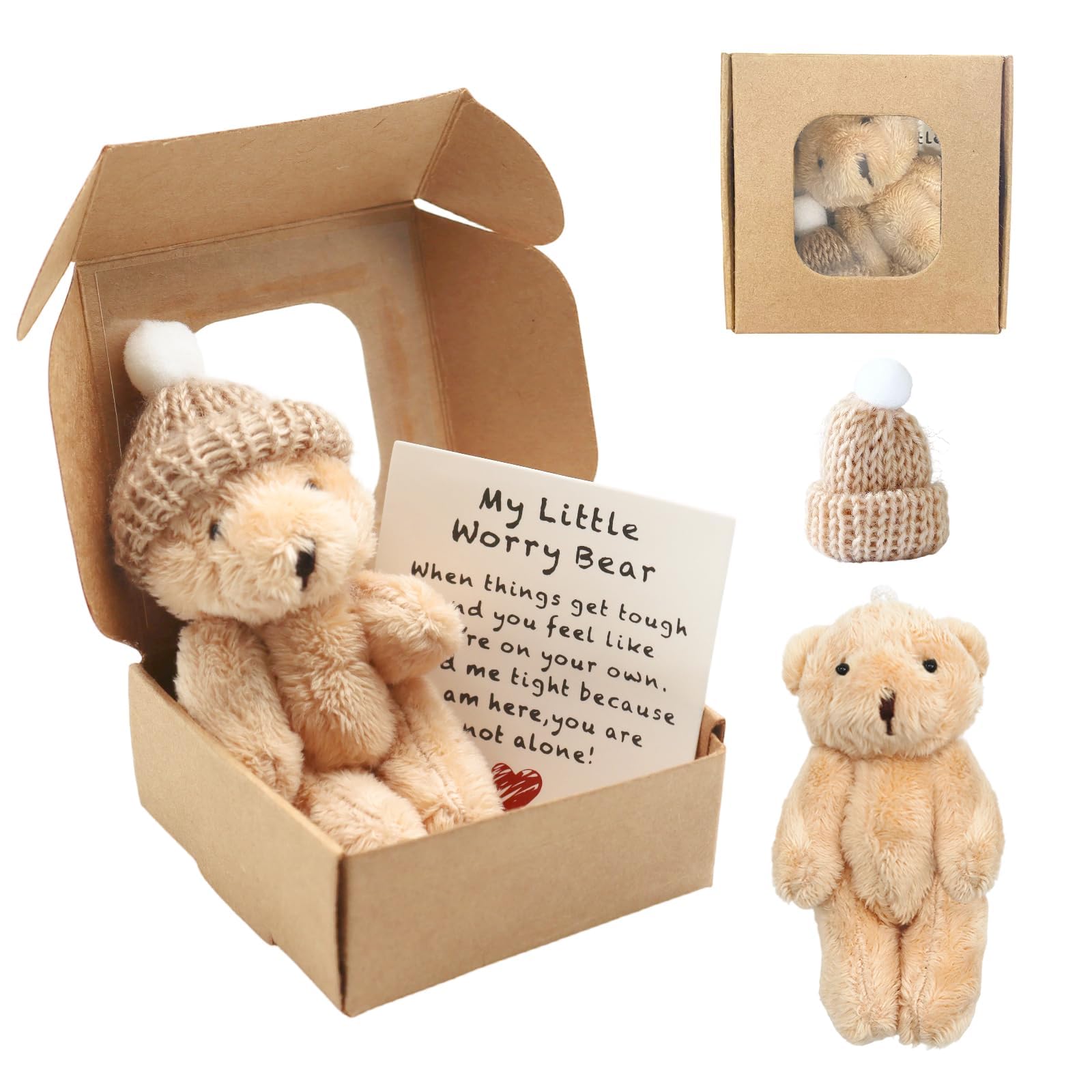 SNBUHA Worry Bear Hug in a Box, a Little Pocket Bear Hug, Mini Worry Bears