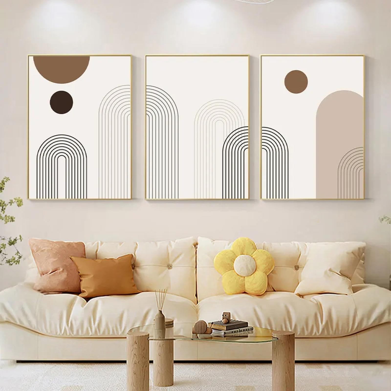Déco de chambre à coucher moderne avec ce triptyque lignes noires - 8