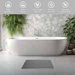 Maison - Tapis de bain en pierre | Super absorbant, séchage rapide, antidérapant | Tapis de bain modernes en diatomite | Fabriqué en terre diatomée naturelle | Absorbe l'eau instantanément | Design Flow | Couleur graphite