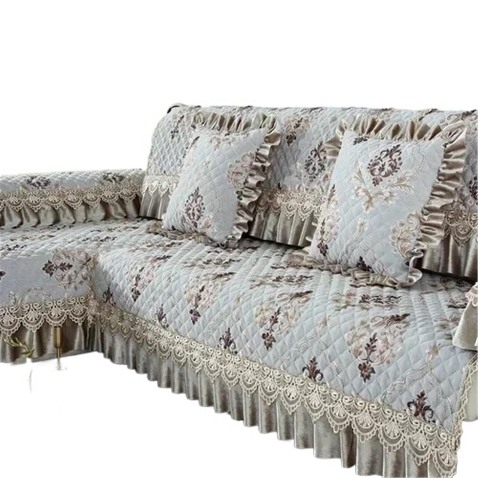 CHAKEUZND sofa slipcovers， Sofa Slipcover With Skirt Multiple Sizes(Style 006,80x240x18cm)