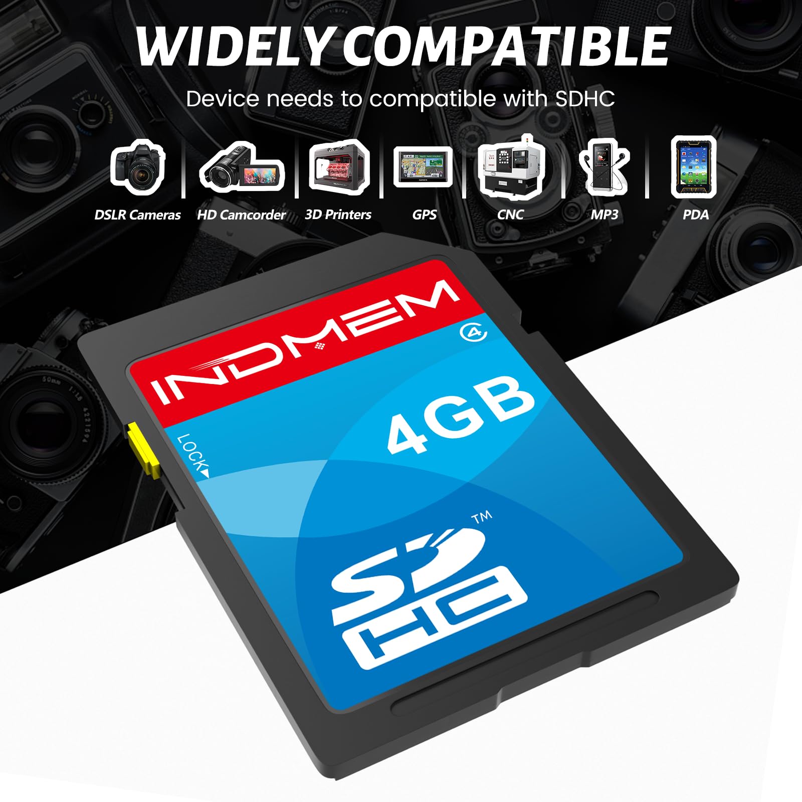 Tarjeta SD de 4 GB, paquete de 8 tarjetas de memoria flash MLC, grabación de video Full HD de alta velocidad, tarjetas digitales seguras para cámara, cámara de acción, videocámara, teléfono