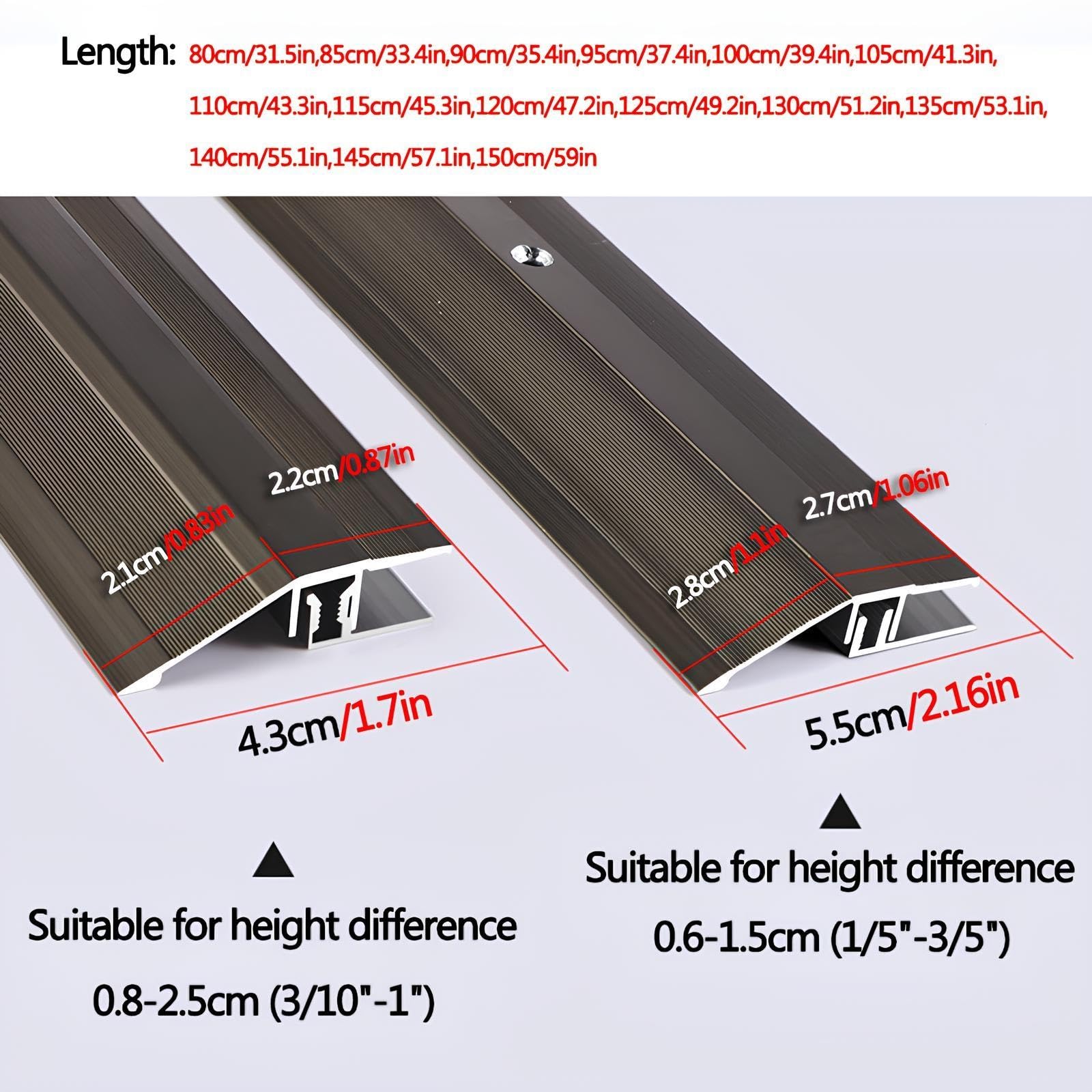 Tira De Umbral Antideslizante Perfil De Transición De Aluminio Para Suelos