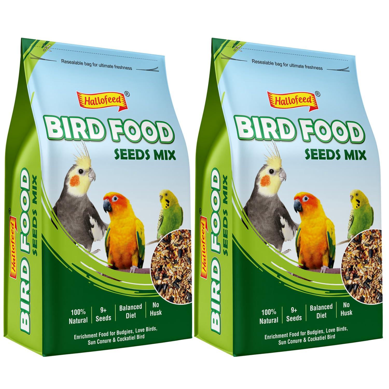 Hallofeed Bird Food (Seeds Mix) for Budgies, Parrots Seed Blend of 9+ Grains, Bird Feeder Food Refill, Mix Seeds for Outside Wild Birds (2 KG) (B0CRVP7ZLT) Amazon Price History, Amazon Price Tracker