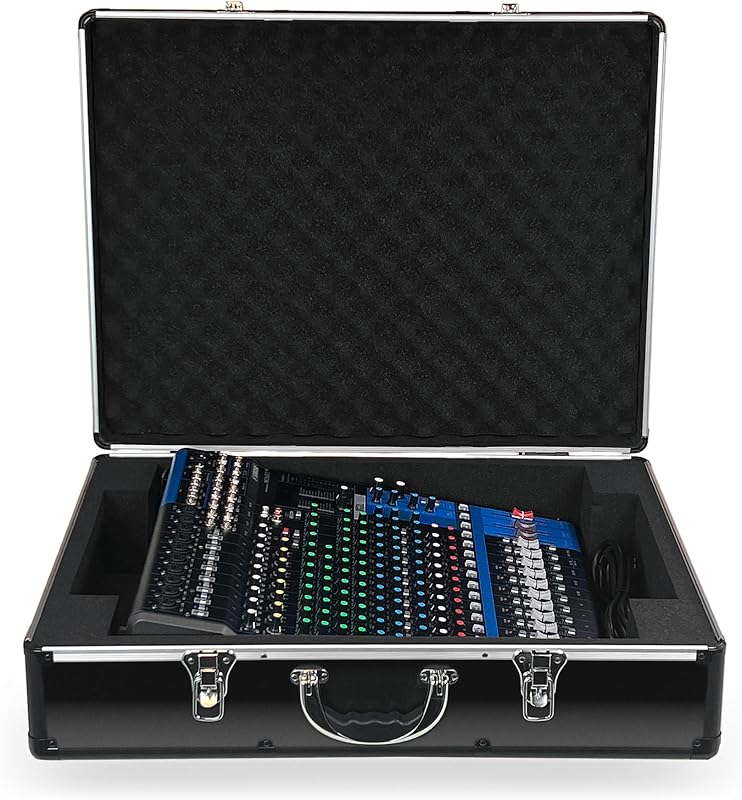 ANALOG CASES Case for Yamaha MG16XU / MG20XU - Lightweight UNISON Hard Case | Ultra-Lightweight and Durable Aluminum Case, Die-Cut Foam Padded Interior With Cable Storage Space, Comfortable Padded Handle