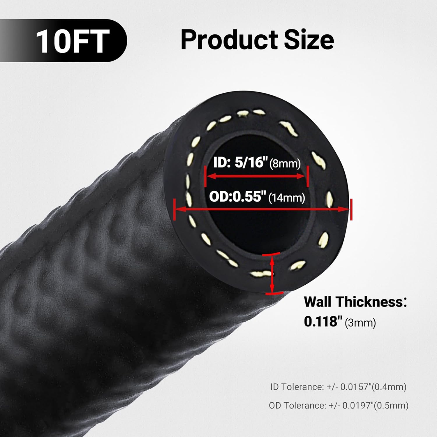 EVIL ENERGY 5/16 Fuel Line Hose 10FT Fuel Injection Hose Transmission Rubber SAE 30R9 300PSI