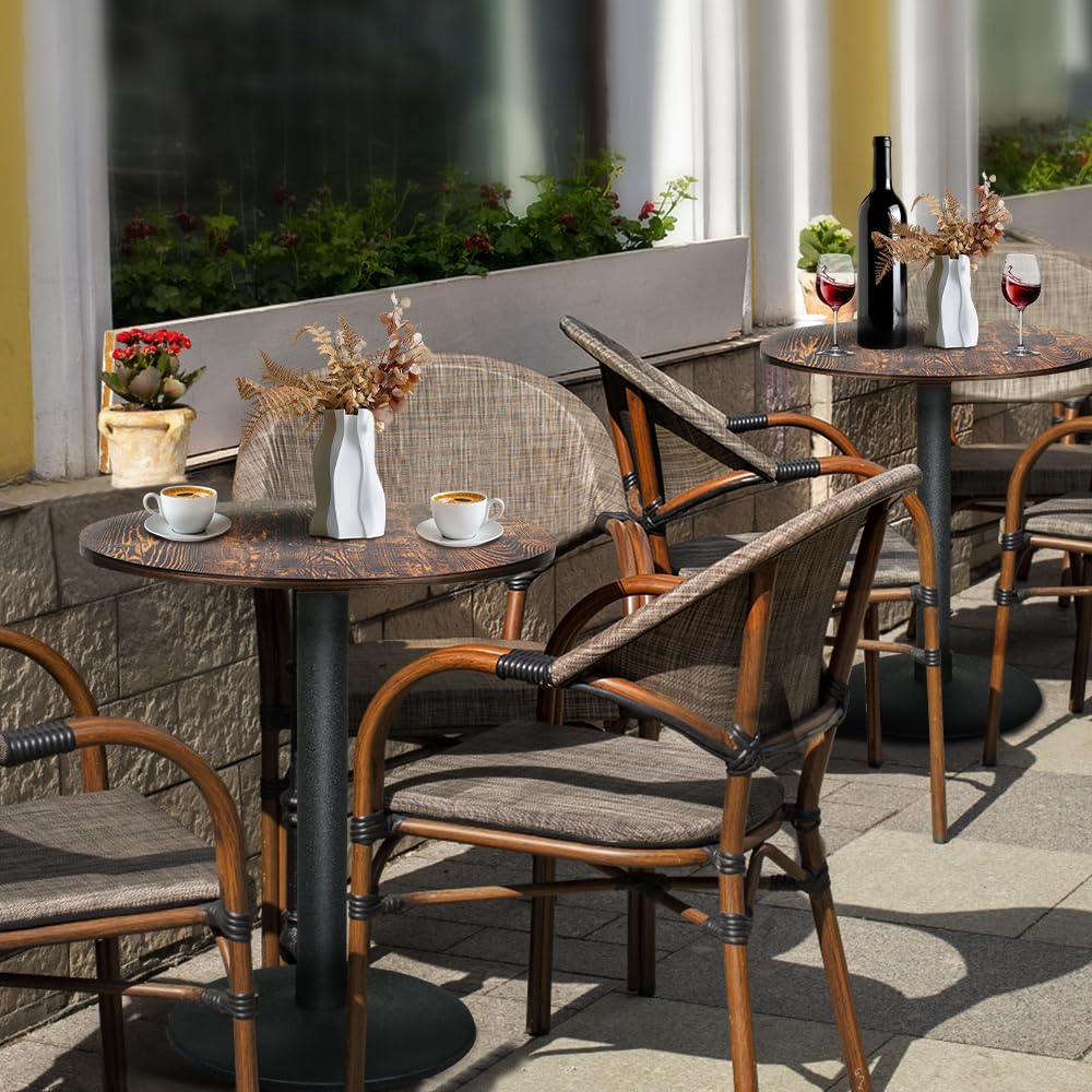 LANTUS Bartisch, rund, Esstisch, quadratisch, Industriestil, Holzbrett + Füße aus Eisen, maximale Belastung 125 kg, 60 x 60 x 72 cm (C)