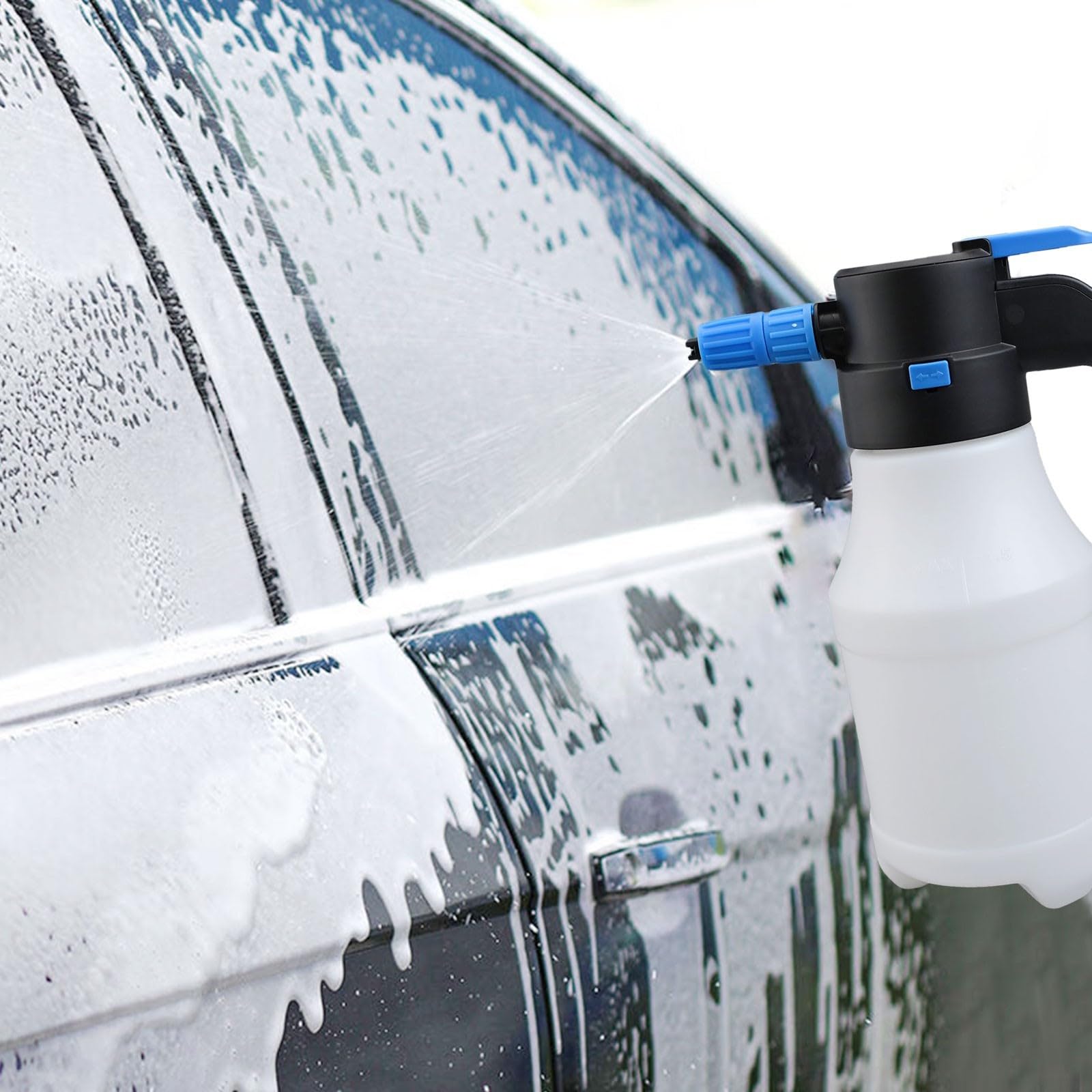 Pulverizador de espuma para coche eléctrico, 1,5 L, bomba recargable por USB, para limpieza de espuma densa, kit portátil de lavado de vehículos