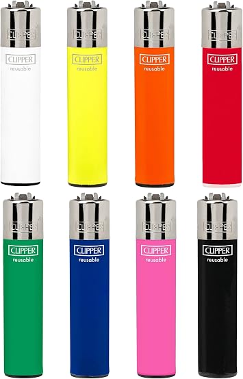 Bundle of 12 Original Clipper Lighters - Official Clipper Lighters with Removable Flint Housing - Assorted Colors