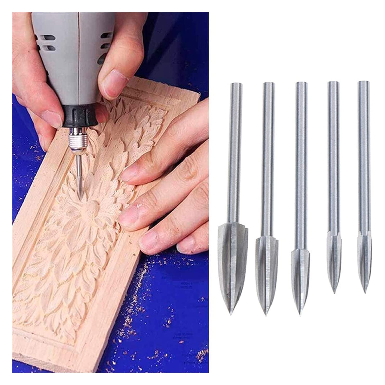 Foret de gravure affûtage rapide et précis pour bois 5pcs