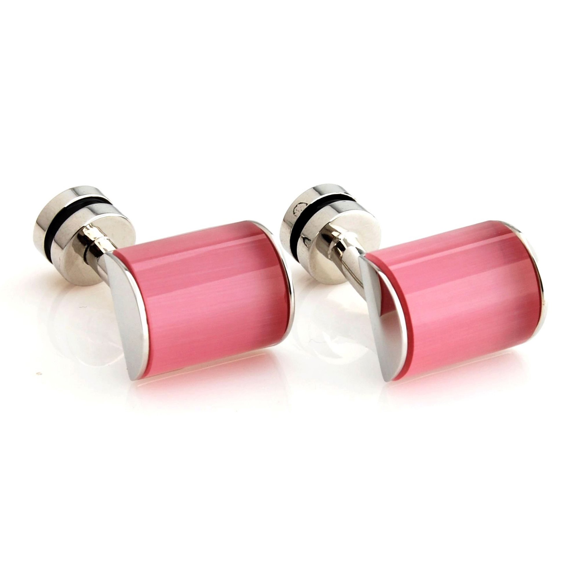 peluche Metrosexual Pink Onyx Stone Cufflinks for Men-picture-6