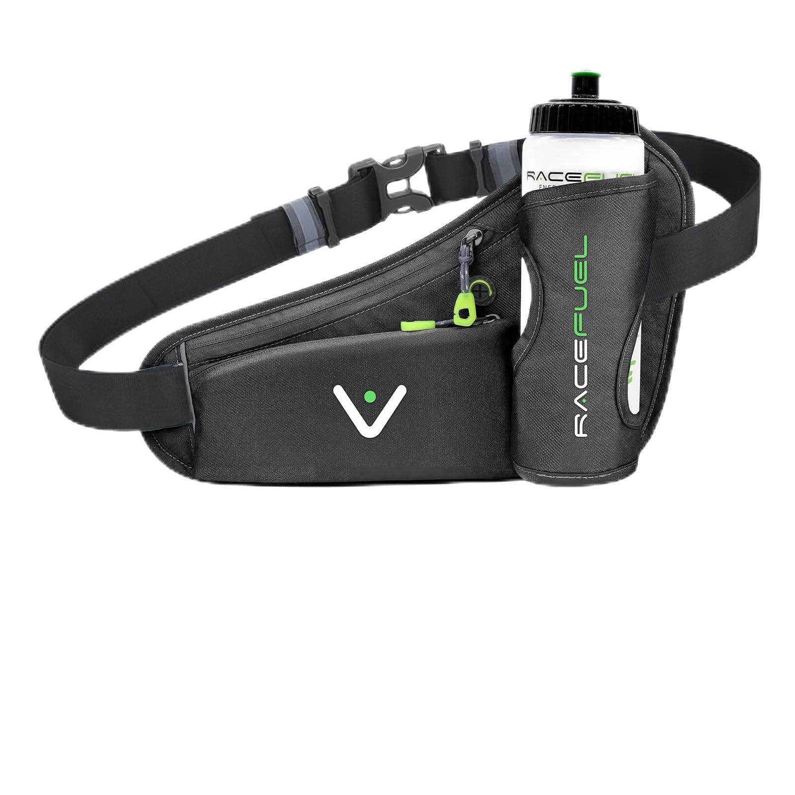 Laufgürtel Trinkgürtel Gürteltasche Handytasche für Trinkflasche, Radflasche und Softflask, wasserdicht, mit Fach für Handy, ideal für Training, Laufen, Radfahren, Wandern (Mit 750ml Flasche)