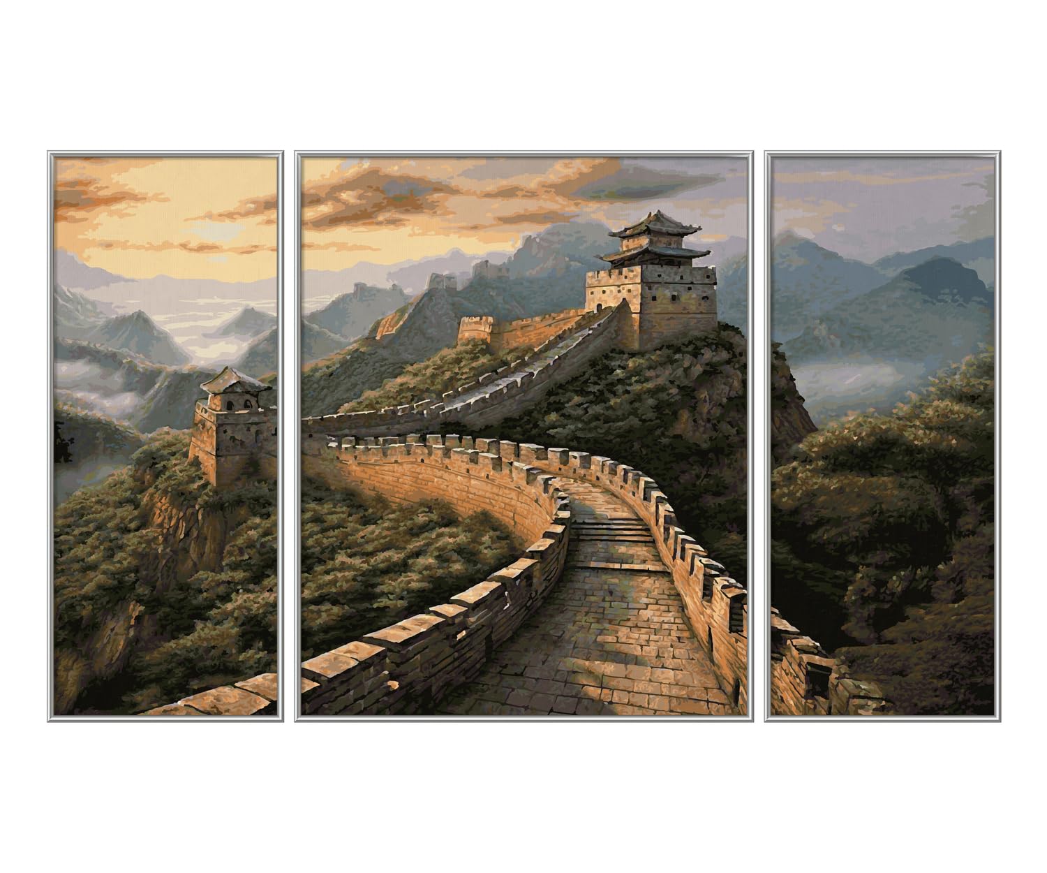 Schipper Dipingere con i Numeri - Il Muro Cinese - Dipingere Immagini per Adulti, compresi pennelli e Colori acrilici, trittico, 50 x 80 cm
