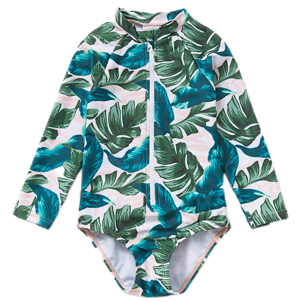 Baby Girl UPF 50+ Sun Protection L/S Zip Snap Sunsuit