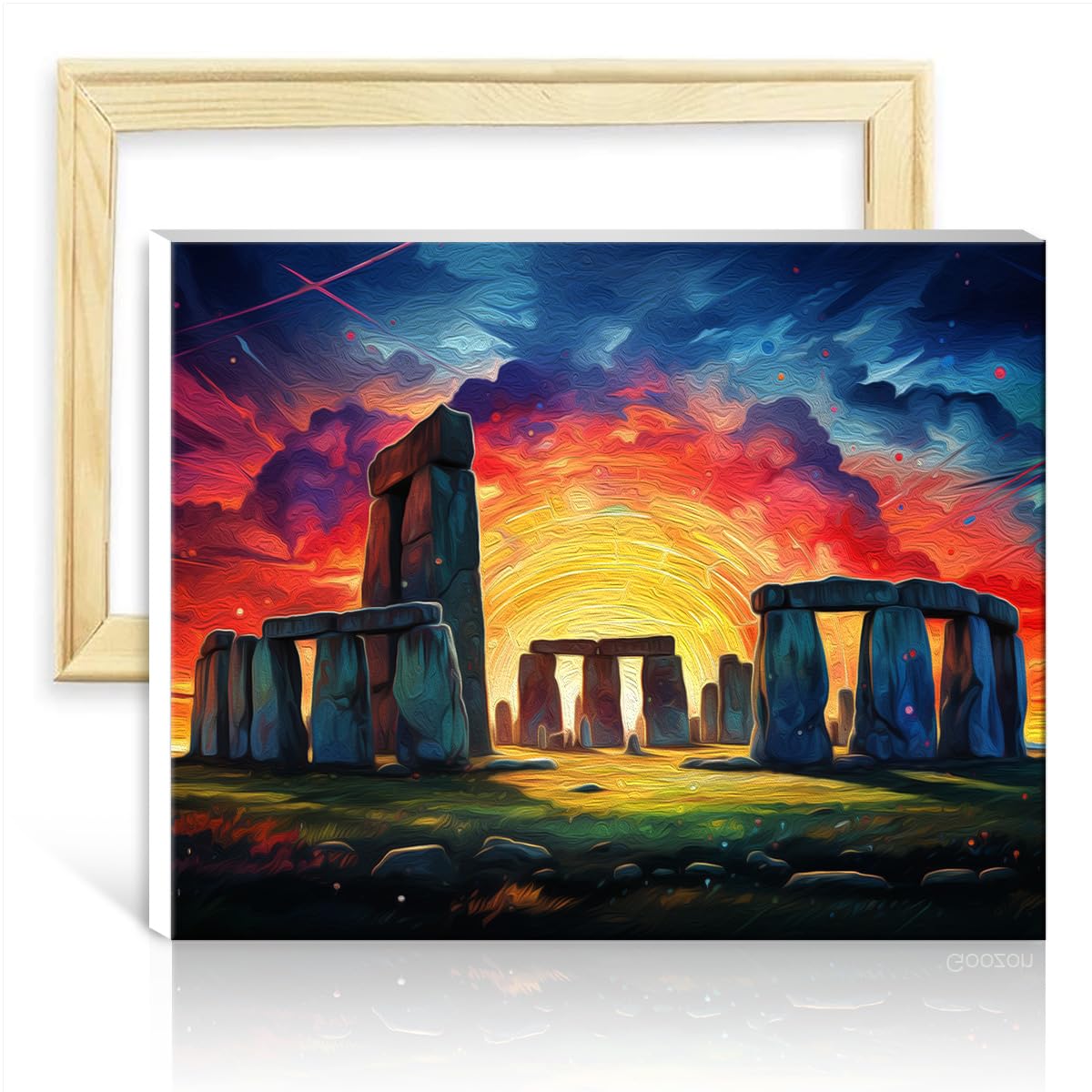 TANGFEIY Oil Painting Paint by Numbers Kits Color Stonehenge Paint by Numbers Kits Adult and Kids Acrylic Number with Paintbrushes Art Supplies DIY Frame(30x40cm)