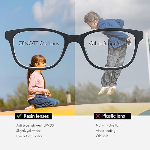Miniatura 6 de ZENOTTIC Lentes de bloqueo de luz azul para niños, paquete de 2 lentes antirreflejos, lentes ligeros para computadora para niños y niñas