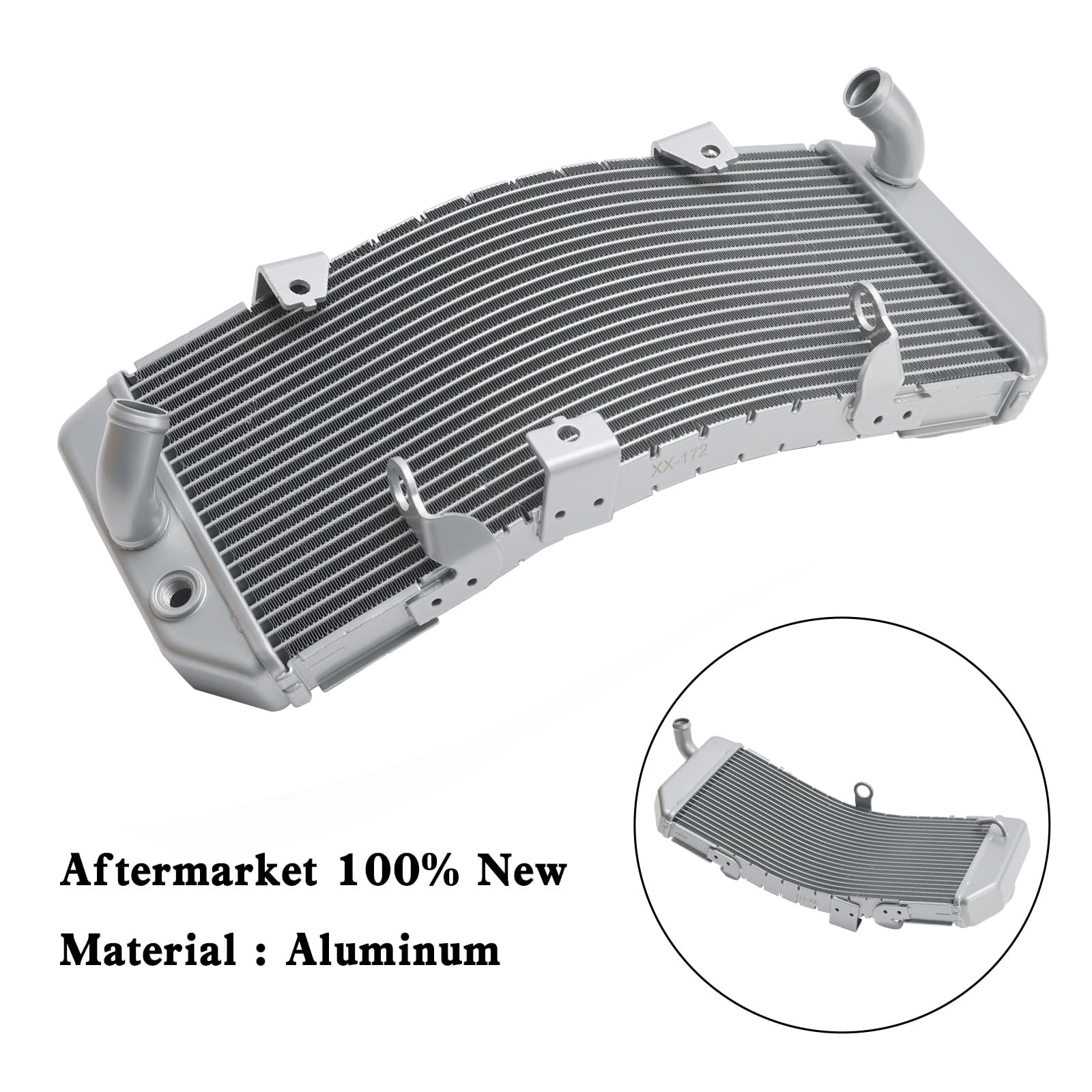 Topteng Aluminum Radiator Cooler Adatto per Yamaha TMAX530 T-Max 530 2012-2016 Silver
