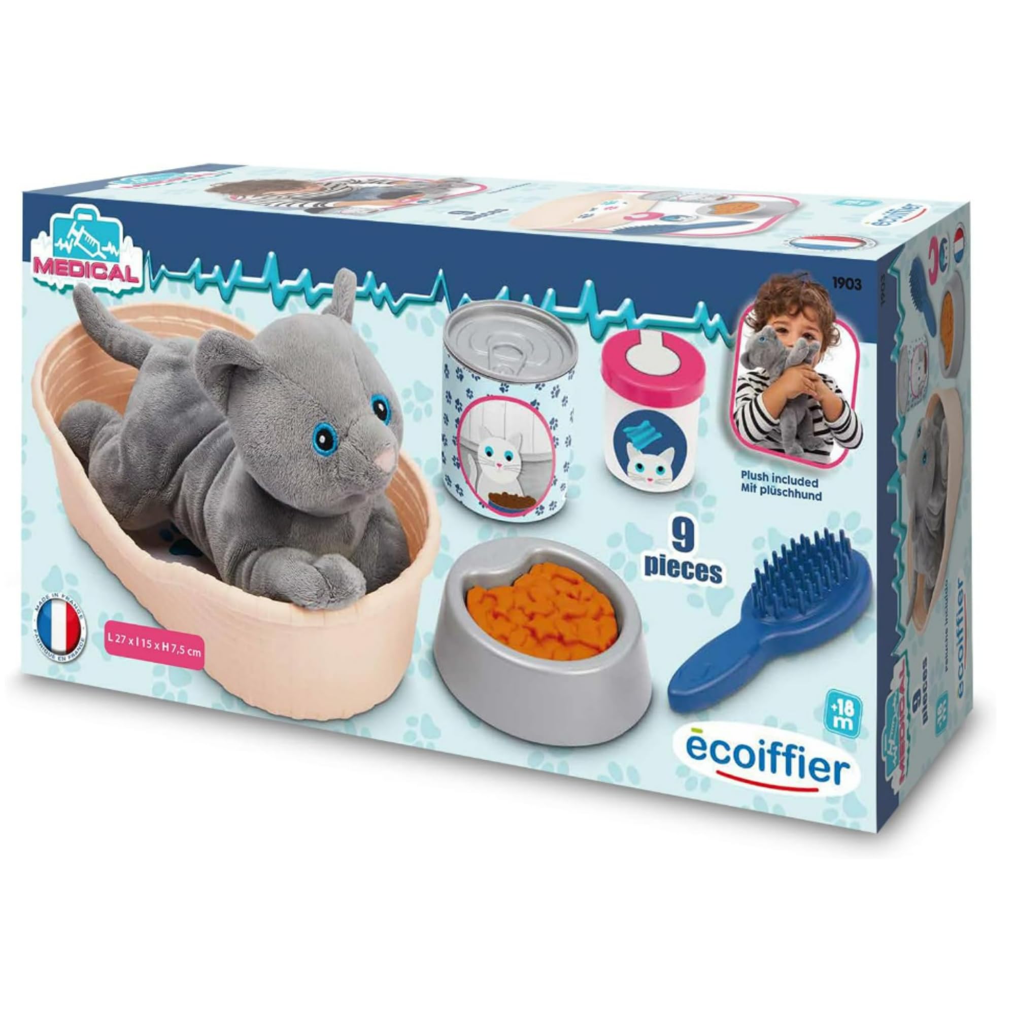 Jouet D'Imitation Ecoiffier Corbeille Chat - 9 Pièces - Dès 18 Mois - Fabriqué En France