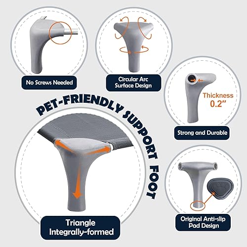 Miniatura 8 de Cama elevada para perros grandes, no necesita tornillos, cama elevada para perros con patas que admiten mascotas, soporta hasta 150 libras, cama
