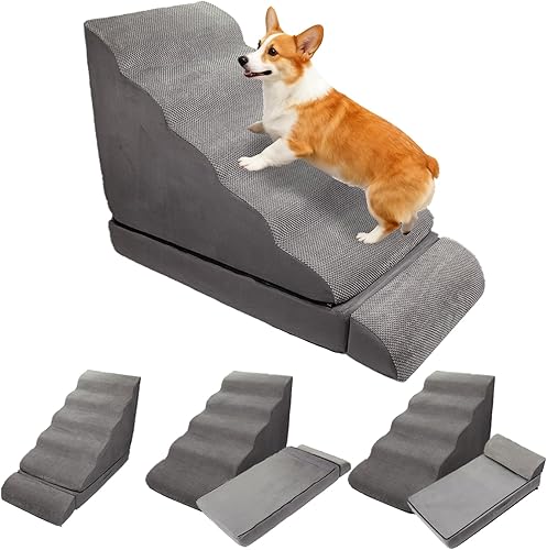 Miniatura 2 de Escaleras suaves para perros y escalones para camas altas de 28 pulgadas de alto, escaleras para mascotas LitaiL para camas altas para perros