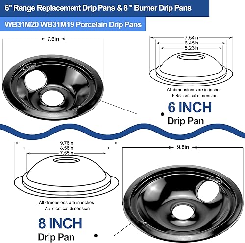 Miniatura 3 de WB30M1 WB30M2 - Elementos de quemador de estufa eléctrica y WB31M19 WB31M20 WB31M20 de repuesto de sartenes de goteo de porcelana para estufa