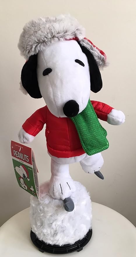 Amazon 15インチ ピーナッツ アニメ ミュージカル 冬 アイススケート スヌーピー ぬいぐるみ ぬいぐるみ おもちゃ