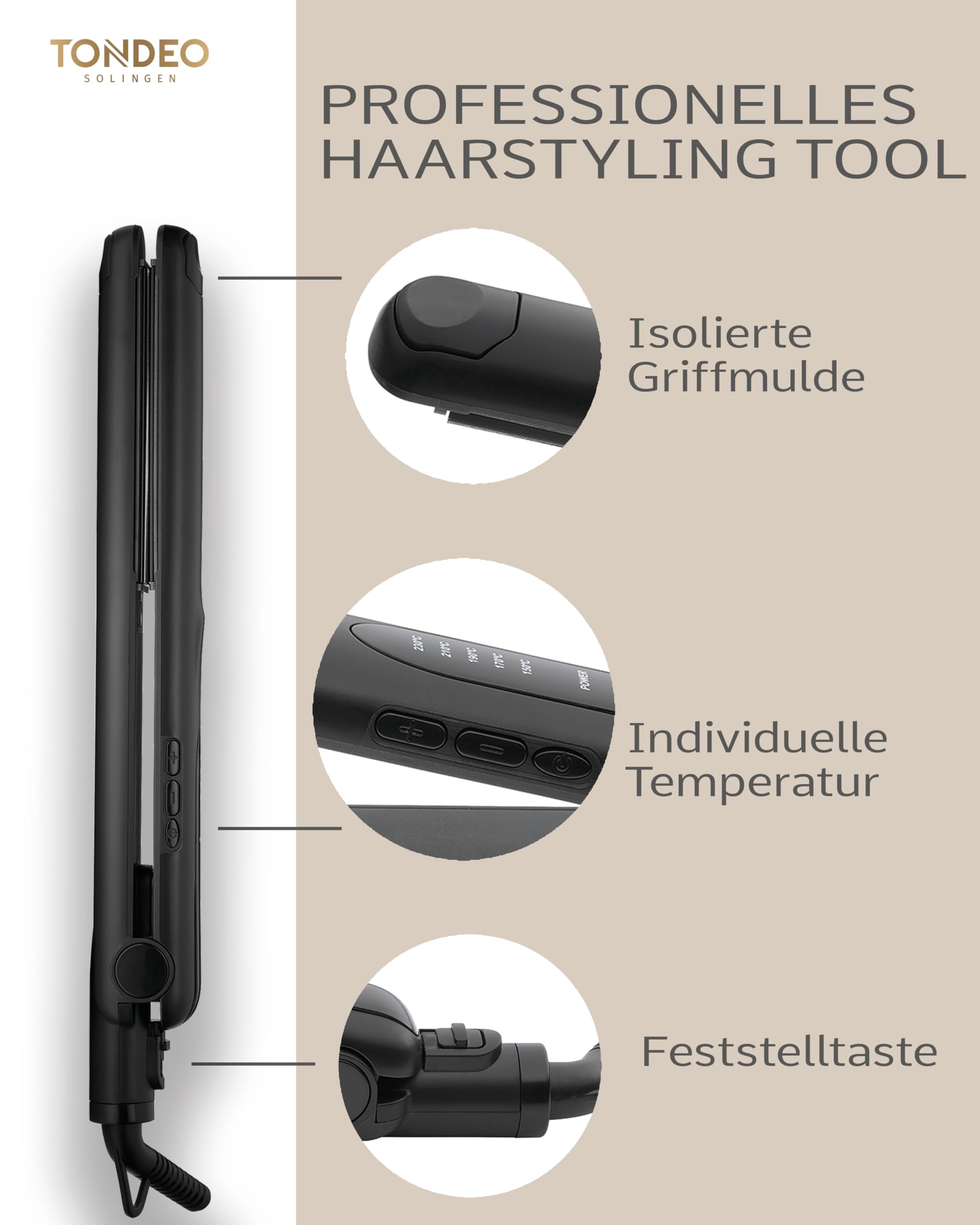 TONDEO Kreppeisen CERION CRIMP | professionelles Welleneisen