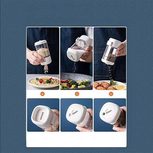 Miniatura 3 de ZHUHW - Botella de control cuantitativo tarro de condimentos caja de almacenamiento de especias contenedor de salero y especias