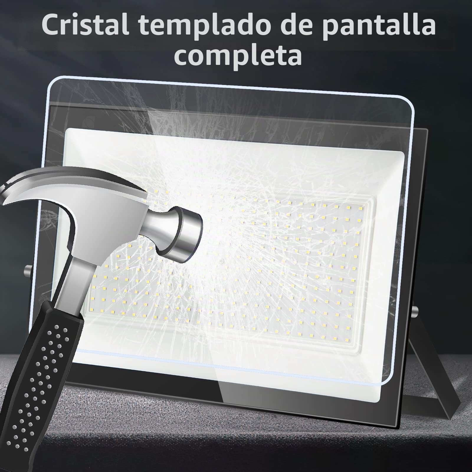 300W Focos LED Exterior 6000K Blanco Frío 1 Pcs | 30000LM IP65 Impermeable, Foco Exterior Seguridad con Alta Luminosidad para Jardín, Patio, Garaje, Terraza