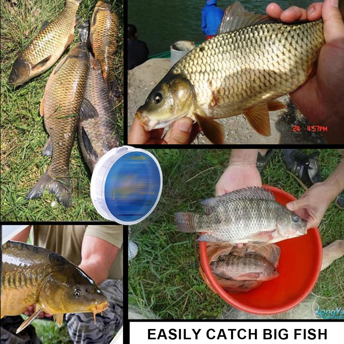 Línea de pesca monofilamento de nailon transparente de 100 m, 0,45 mm de diámetro — view 3