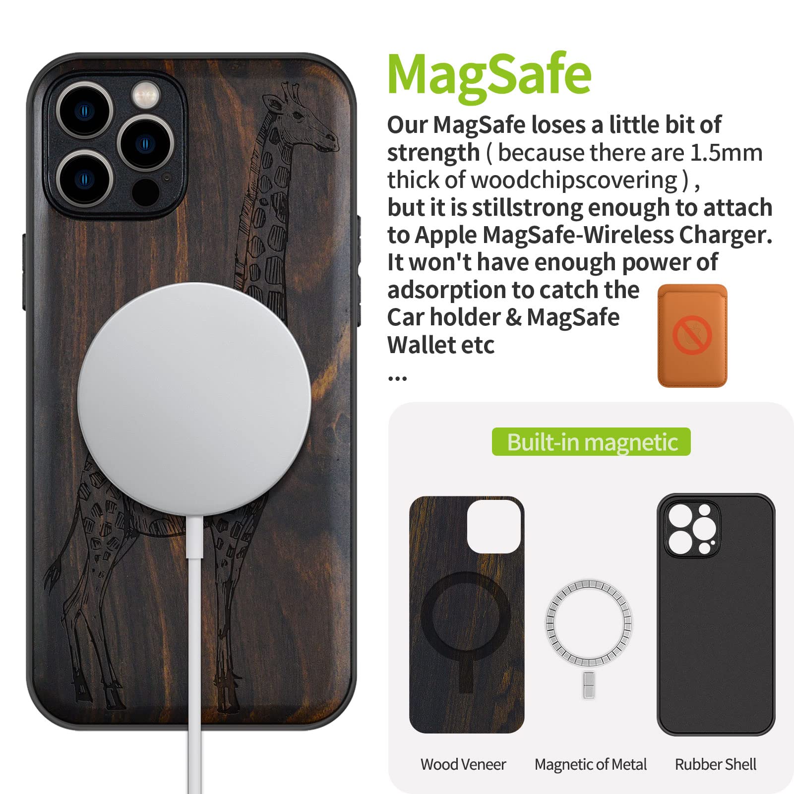 Carveit Custodia per iPhone 12 Pro Max Cover avec Magnetico