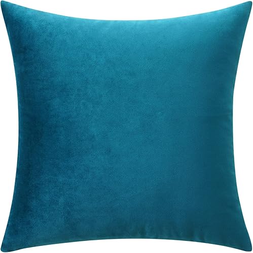 Miniatura 6 de MIULEE - Fundas de almohada de terciopelo verde azulado, fundas de almohada cuadradas decorativas, fundas de cojín suaves y sólidas para el sofá,