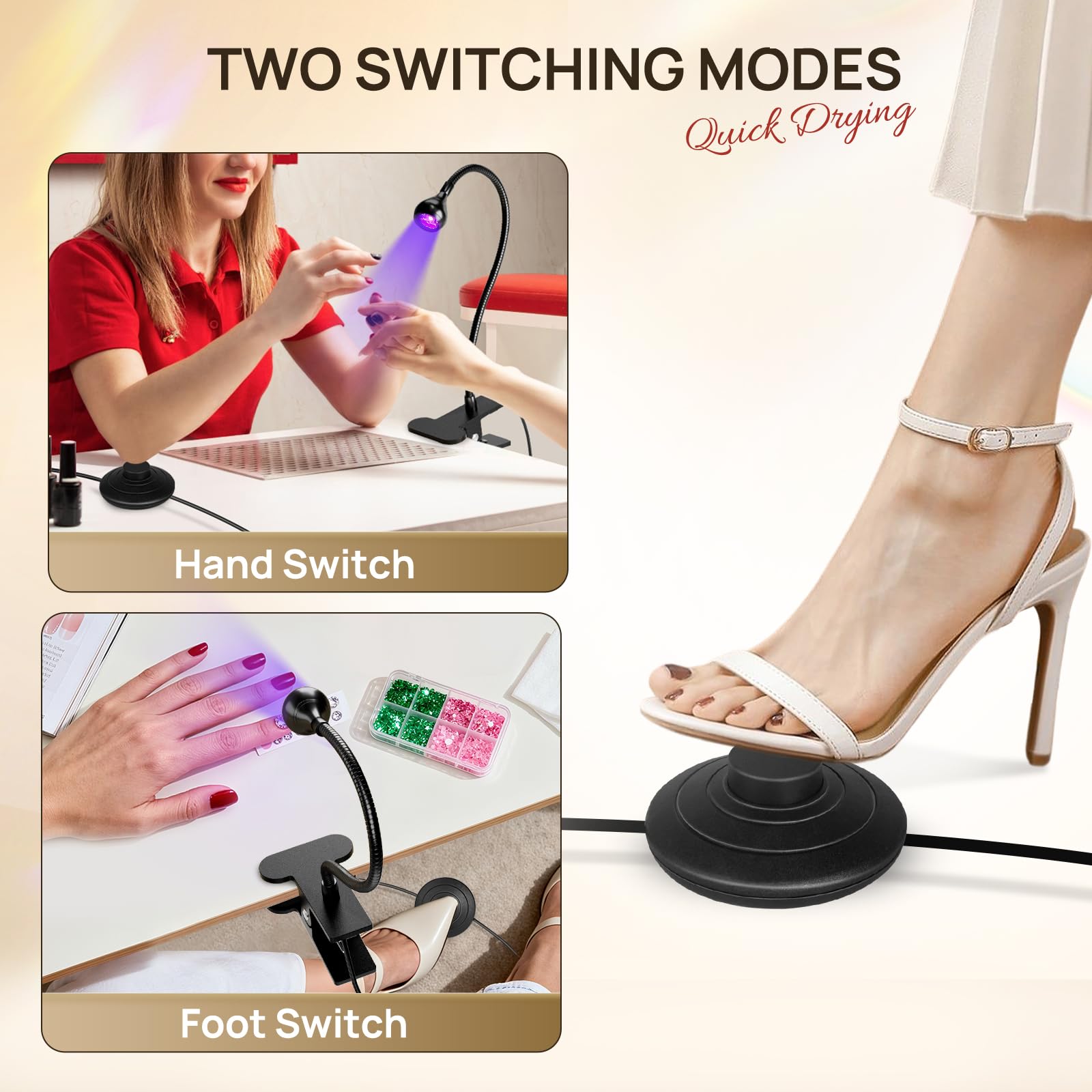 Amazon.co.jp: AORAEM UV LEDネイルランプ、速乾UVライト ジェルネイル