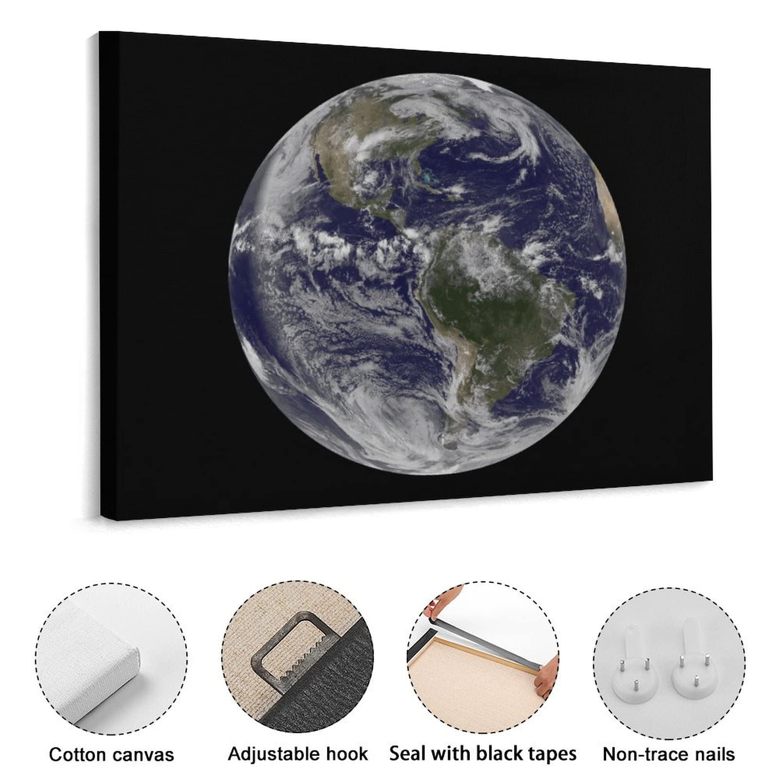 Amazon.co.jp: 宇宙の地球 絵画キャンバス壁アート複製画 ポスターが