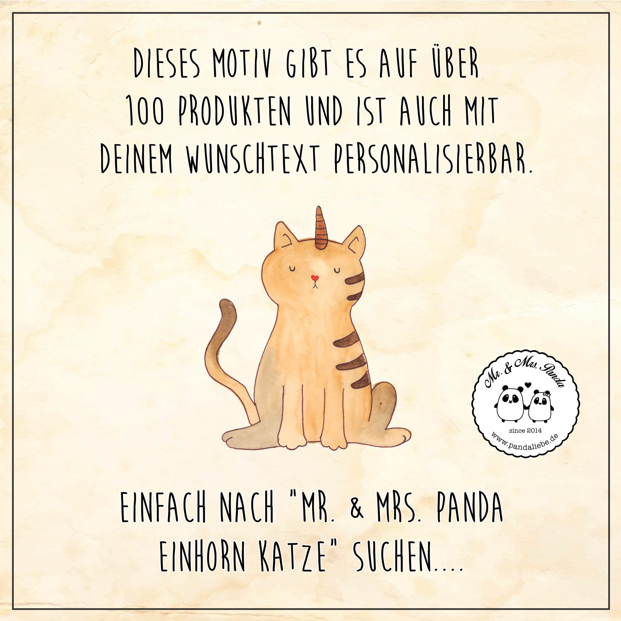 Mr. & Mrs. Panda Personalisierte Fussmatte Einhorn Katze 40 x 60 cm - Geschenke, Individuelle, Unicorn, Fußmatte personalisierbar, Regenbogen, Mieze, personalisiert, mit Namen, Glitzer
