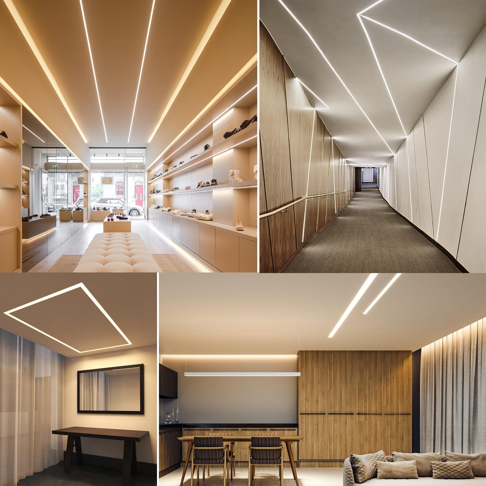 Angdarun LED professionale per strisce da 18 mm, confezione da 10 x 1 metro, diffusore per pareti e soffitti, copertura a LED, diffusore Philips Hue Strip