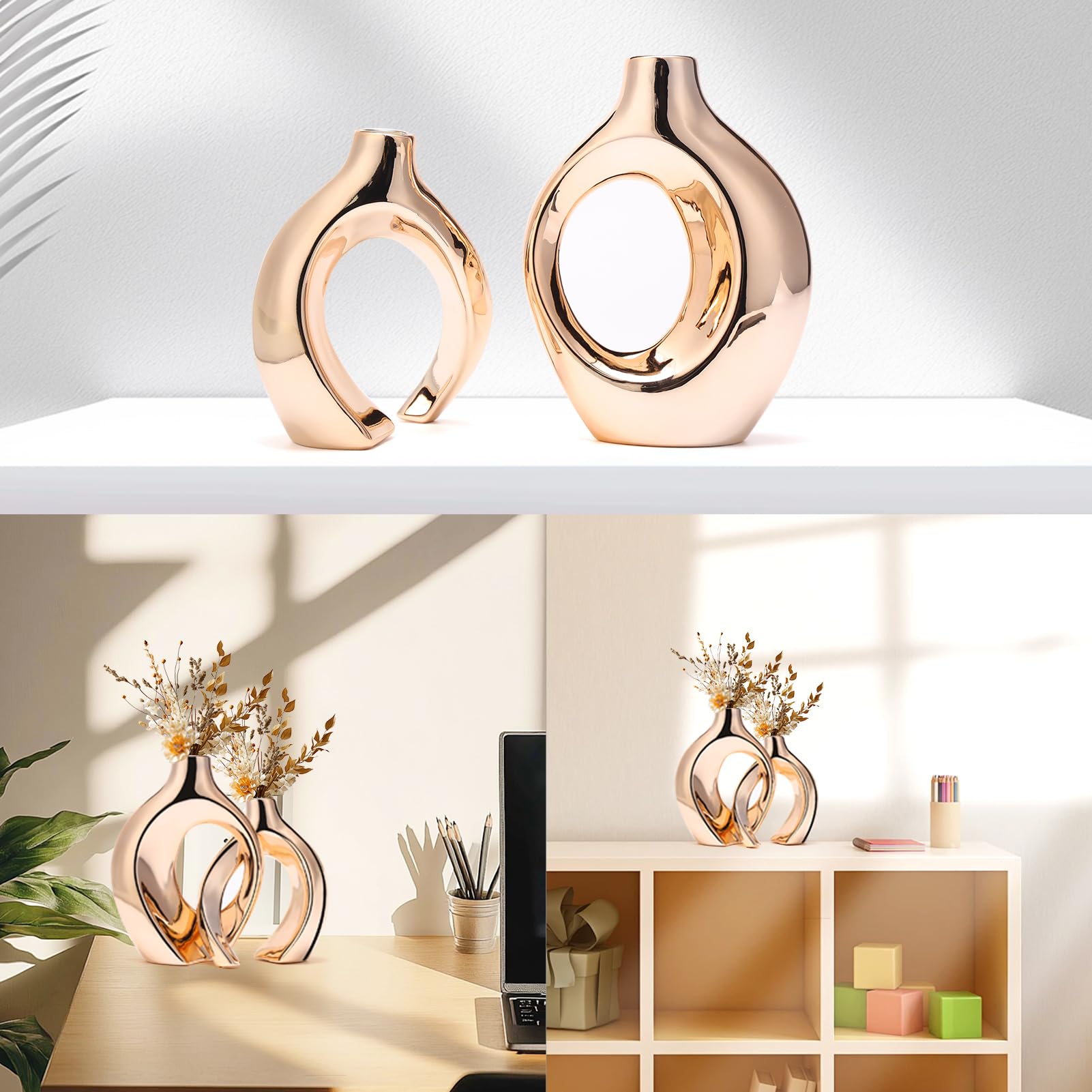 maozyiltle Flower Vase Hug Made of Ceramic, Modern Decorative Vases, Bedroom Decorations, Elegant Indoor Vase - Image 4