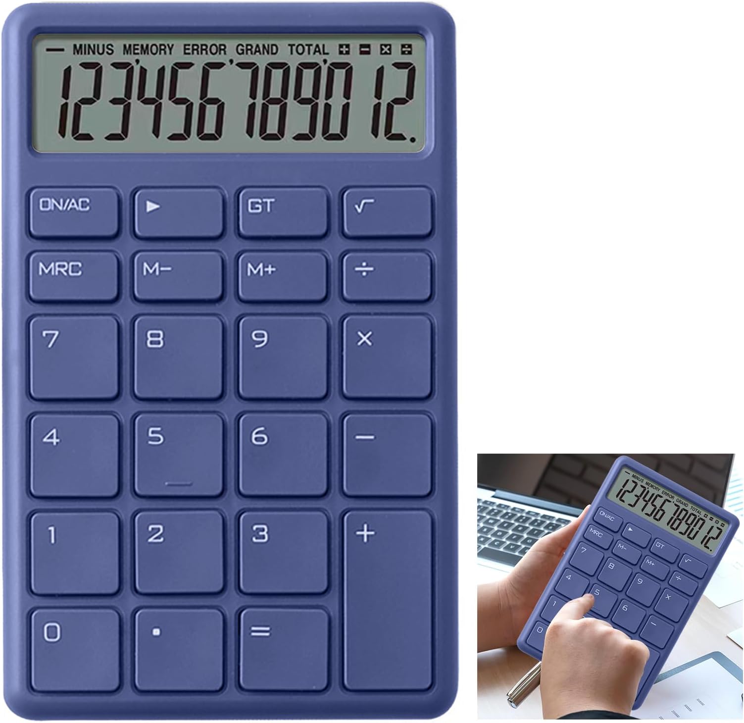 STAYOUNG Standard Calculator - Handheld Desktop Calculator, LCD Display, Lightweight And Portable, Suitable for School, Office, Home (Blue)