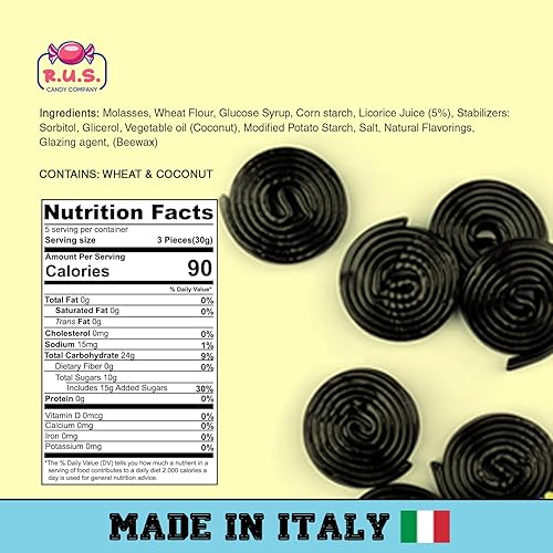 Miniatura 2 de RUS Candy Company - Ruedas de regaliz negro, paquete de 2, 5.29 onzas cada una, caramelo clásico de regaliz, viene auténtica golosina holandesa