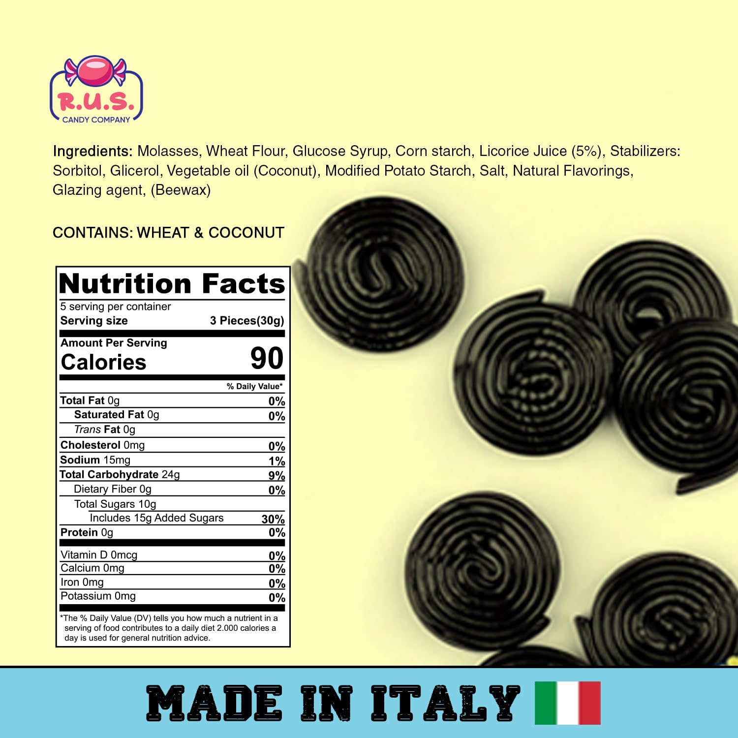 Black Licorice Wheels by RUS Candy Company, 2 Pack - 5.29 oz Each | Classic Licorice Candy | Authentic Dutch Treat comes (Wheels)