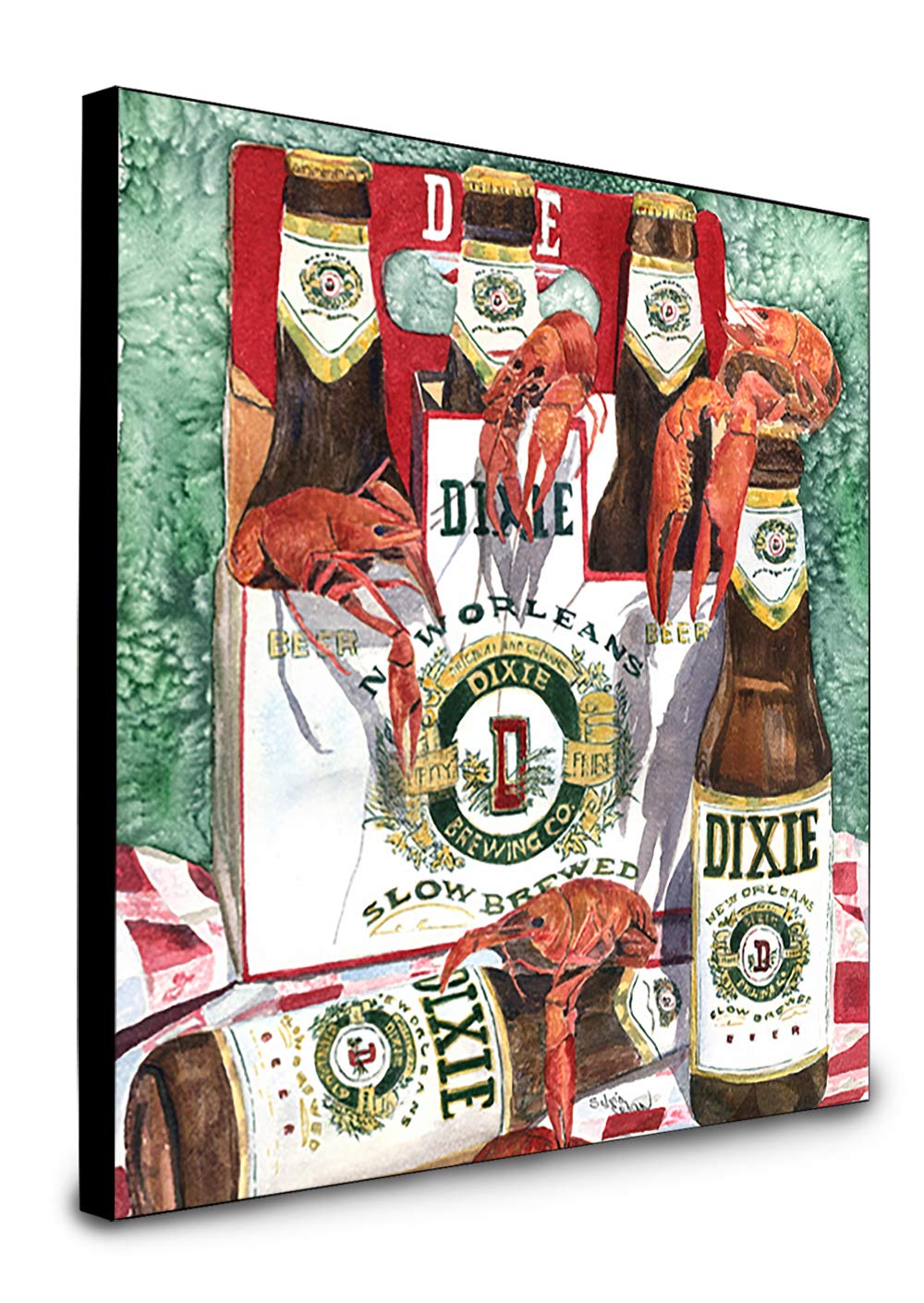 Caroline's Treasures Dixie Beer and Crawfish New Orleans Artwork Panel wall-decor, Multicolor